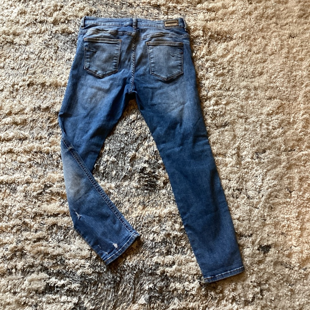 ZARA Basic Z1975 Denim Blue Jeans Distressed Women’s 12 - Picture 6 of 8